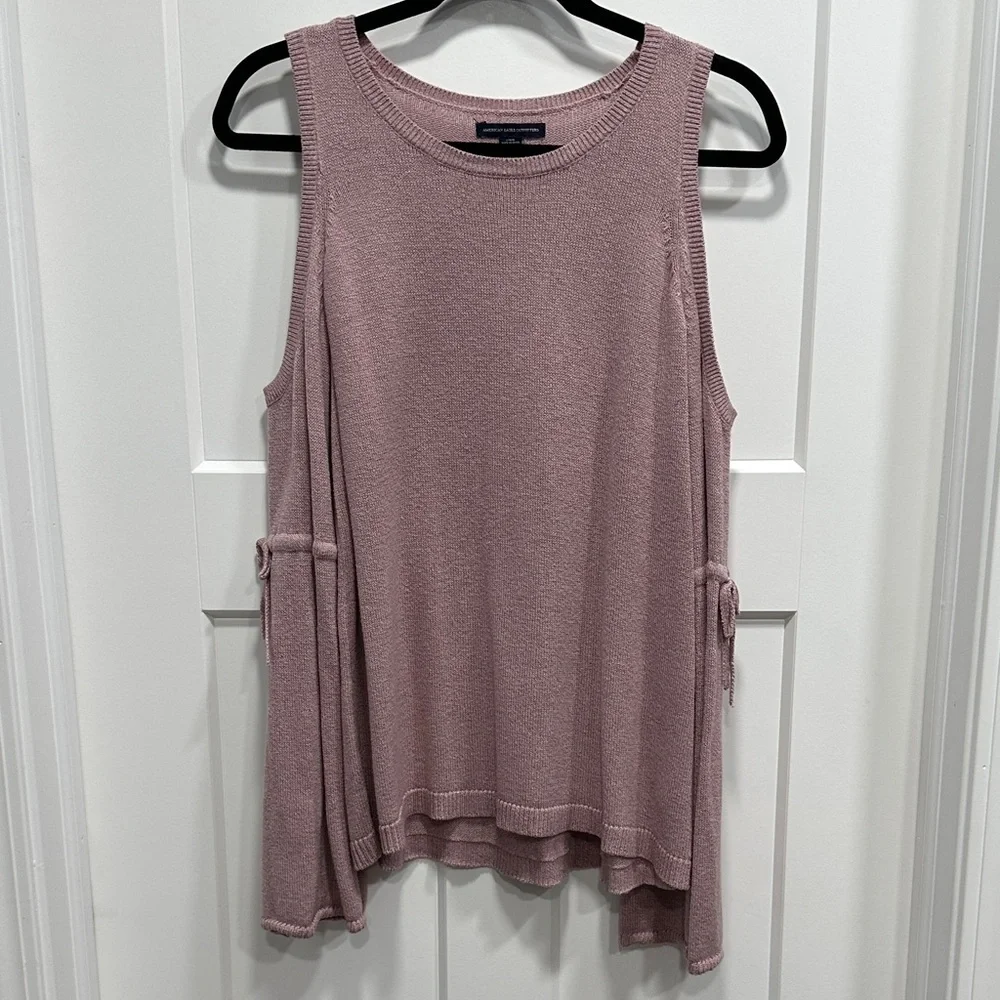 AEO Pink Cold Shoulder Sweater Size Large